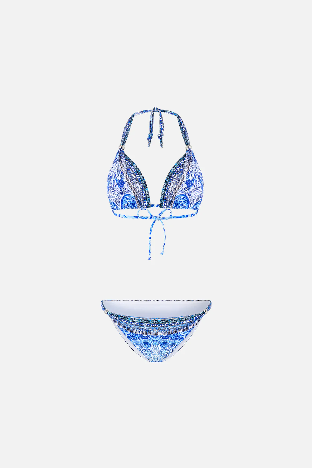 BALL TRIM TRIANGLE BIKINI SET WITH THICK NECK TIE THE BOSPHOROUS - Image 3