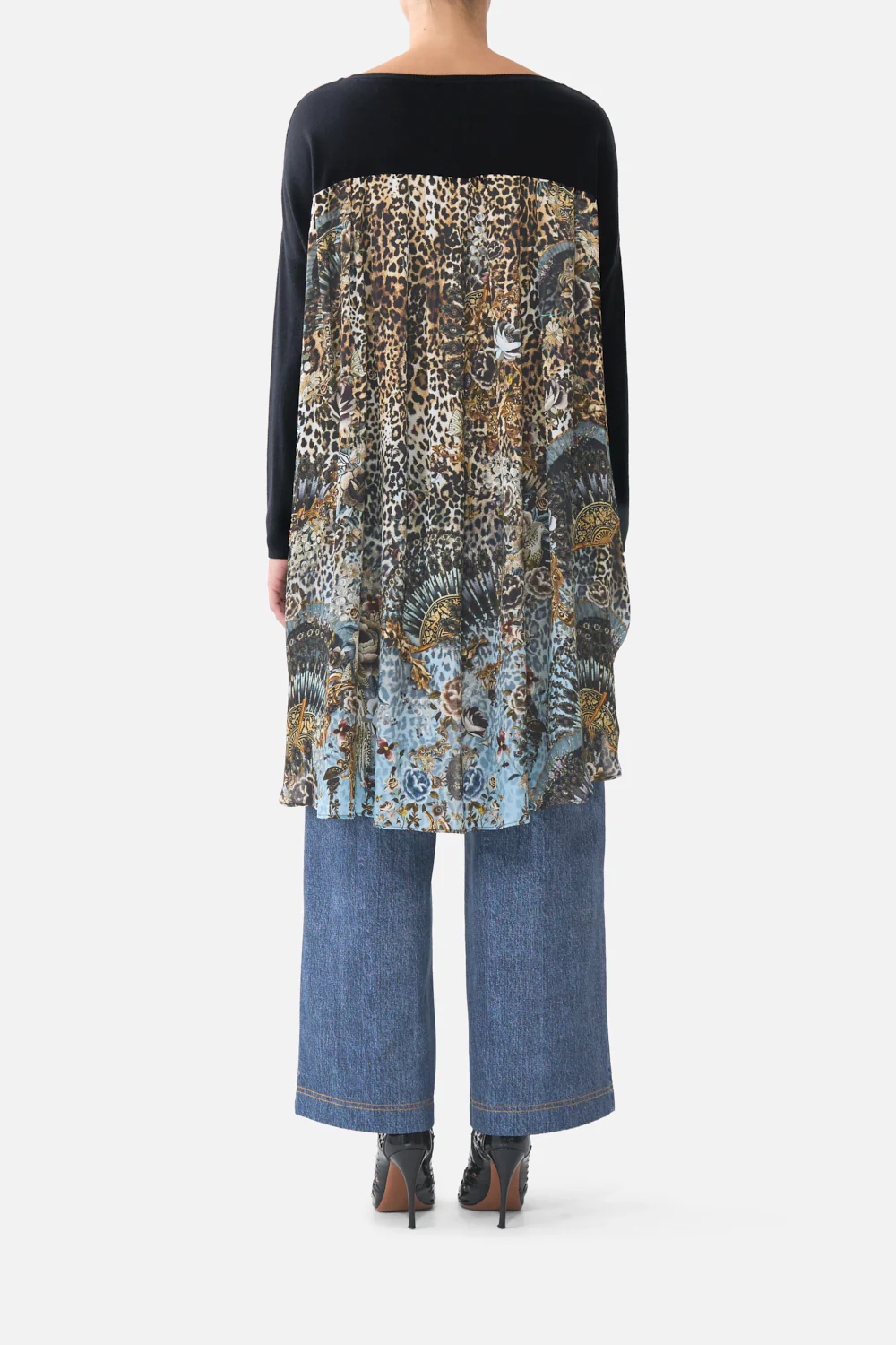 KNIT JUMPER WITH PLEATED SILK BACK FIESTA, SIESTA, REPEAT - Image 2