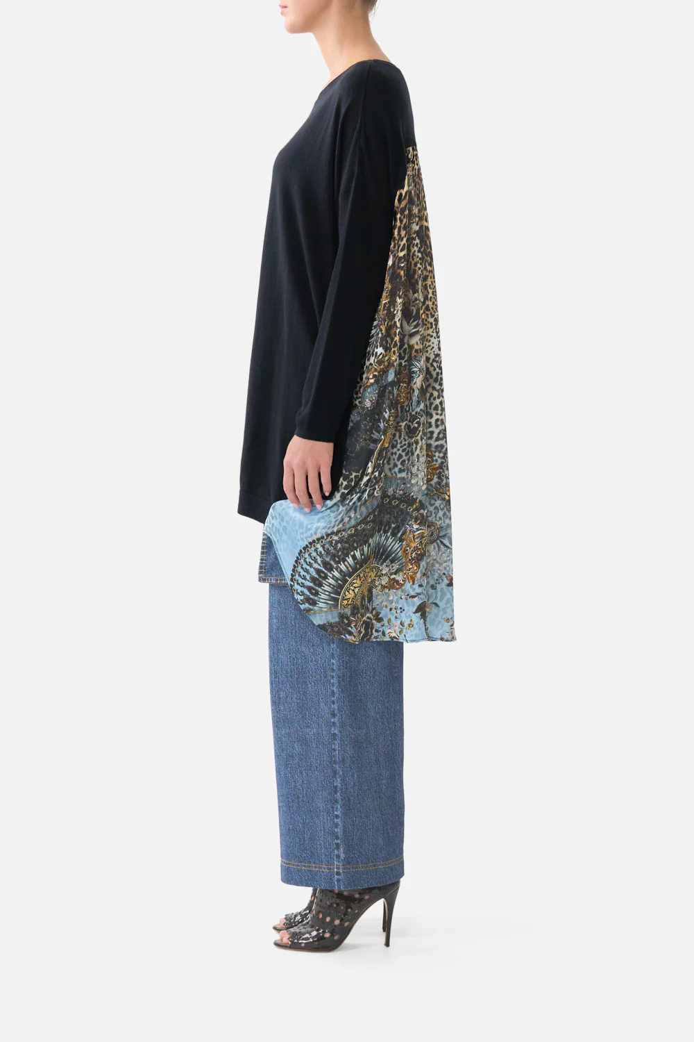 KNIT JUMPER WITH PLEATED SILK BACK FIESTA, SIESTA, REPEAT - Image 4
