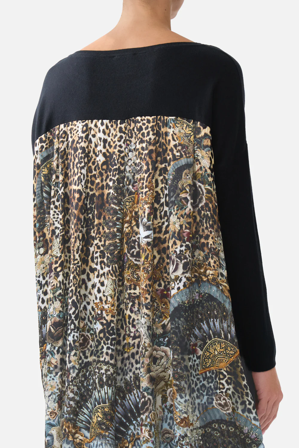 KNIT JUMPER WITH PLEATED SILK BACK FIESTA, SIESTA, REPEAT - Image 5