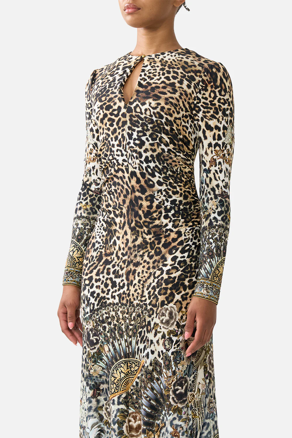 GATHERED JERSEY LONG DRESS FIESTA, SIESTA, REPEAT - Image 5