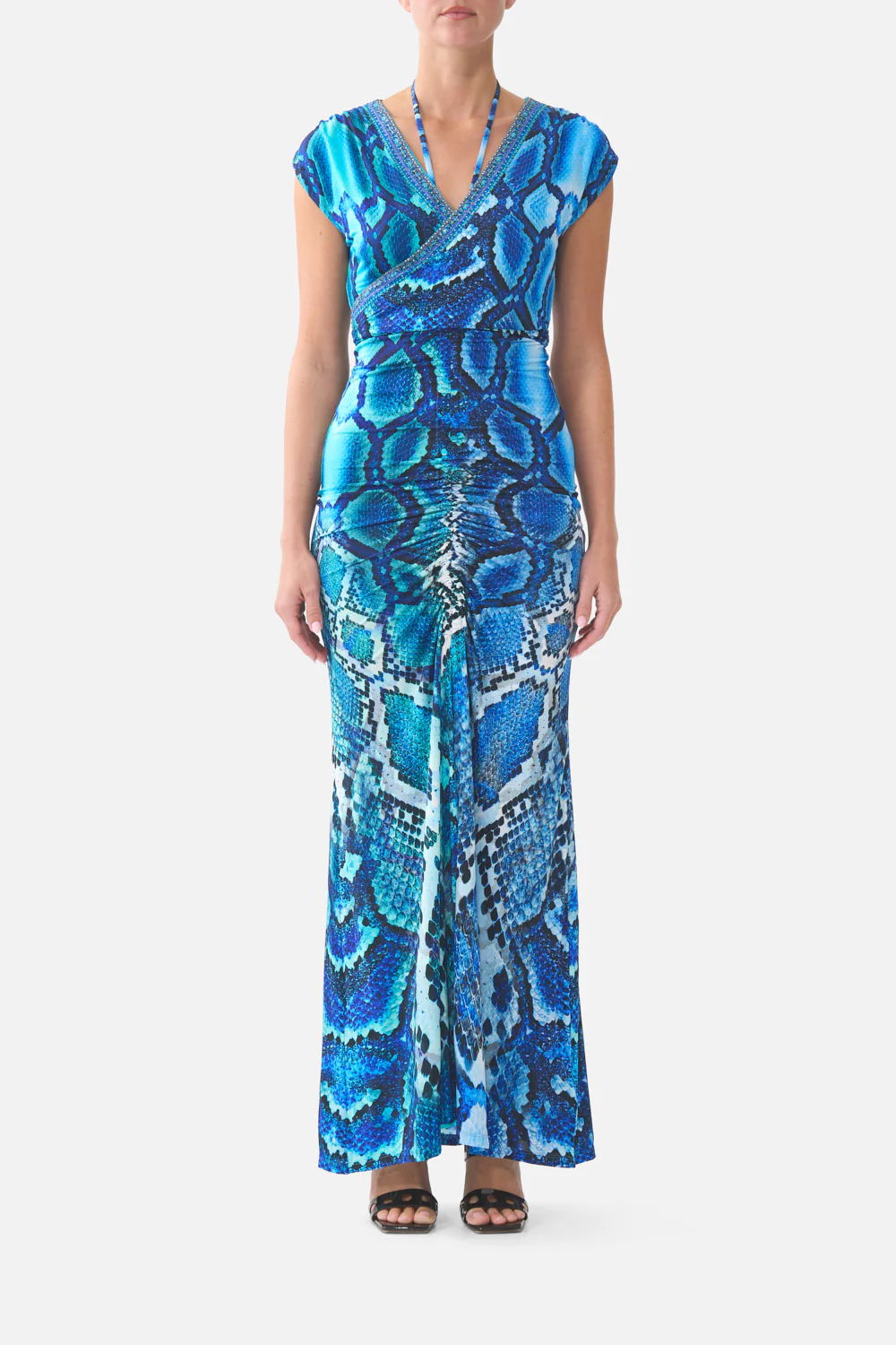 WRAP BODICE JERSEY DRESS THE SAPPHIRE SERPENT