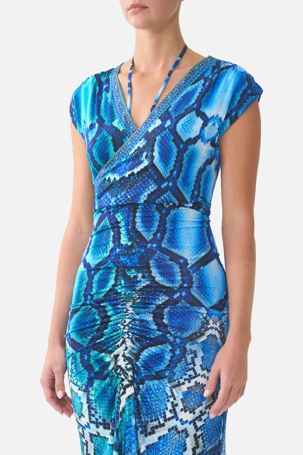 WRAP BODICE JERSEY DRESS THE SAPPHIRE SERPENT - Image 5