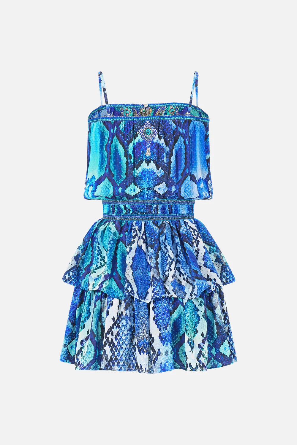 SHIRRED WAIST MINI DRESS THE SAPPHIRE SERPENT - Image 6