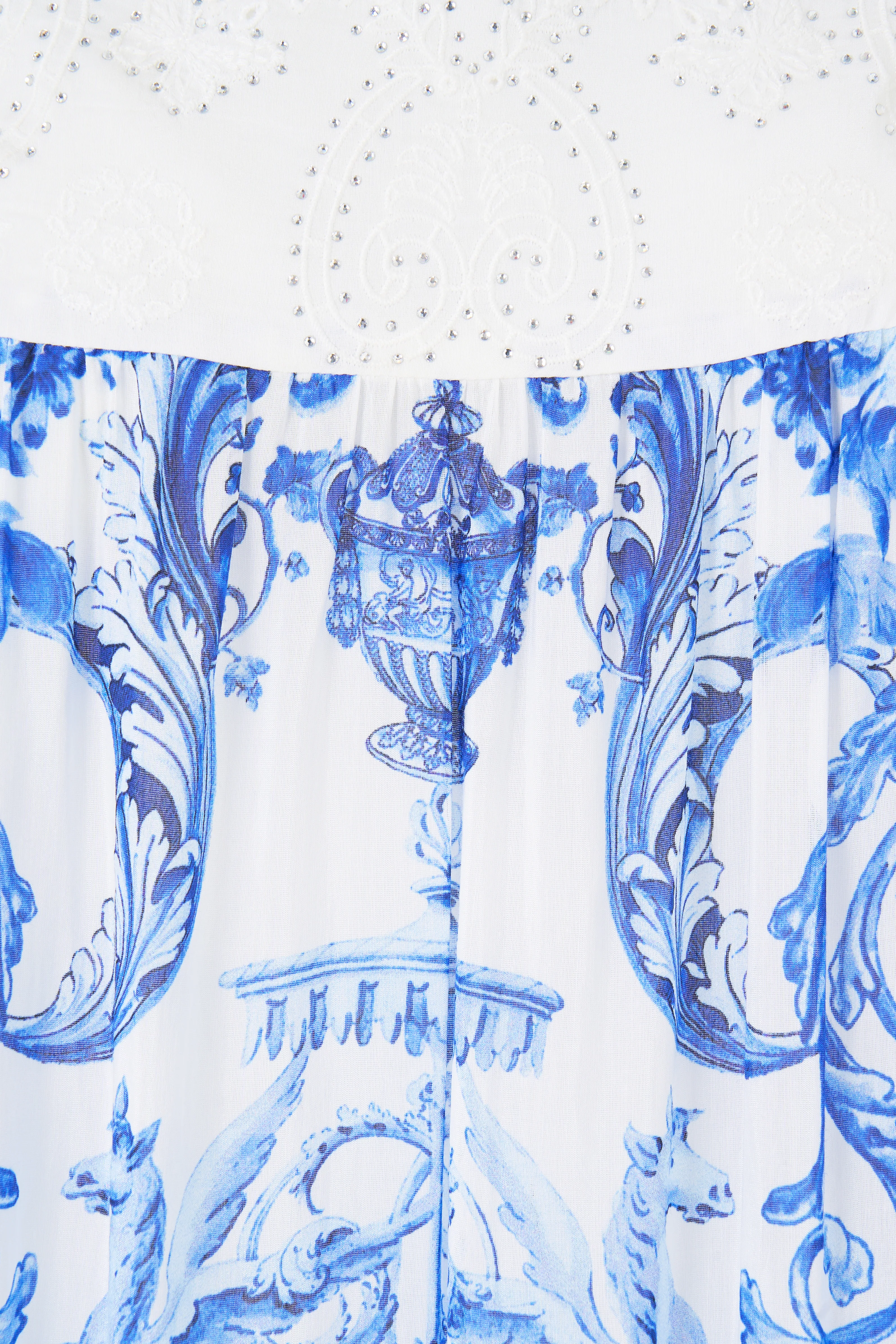 LONG TIERED DRESS WITH BOW TIES CERAMIC PANORAMIC - Image 7