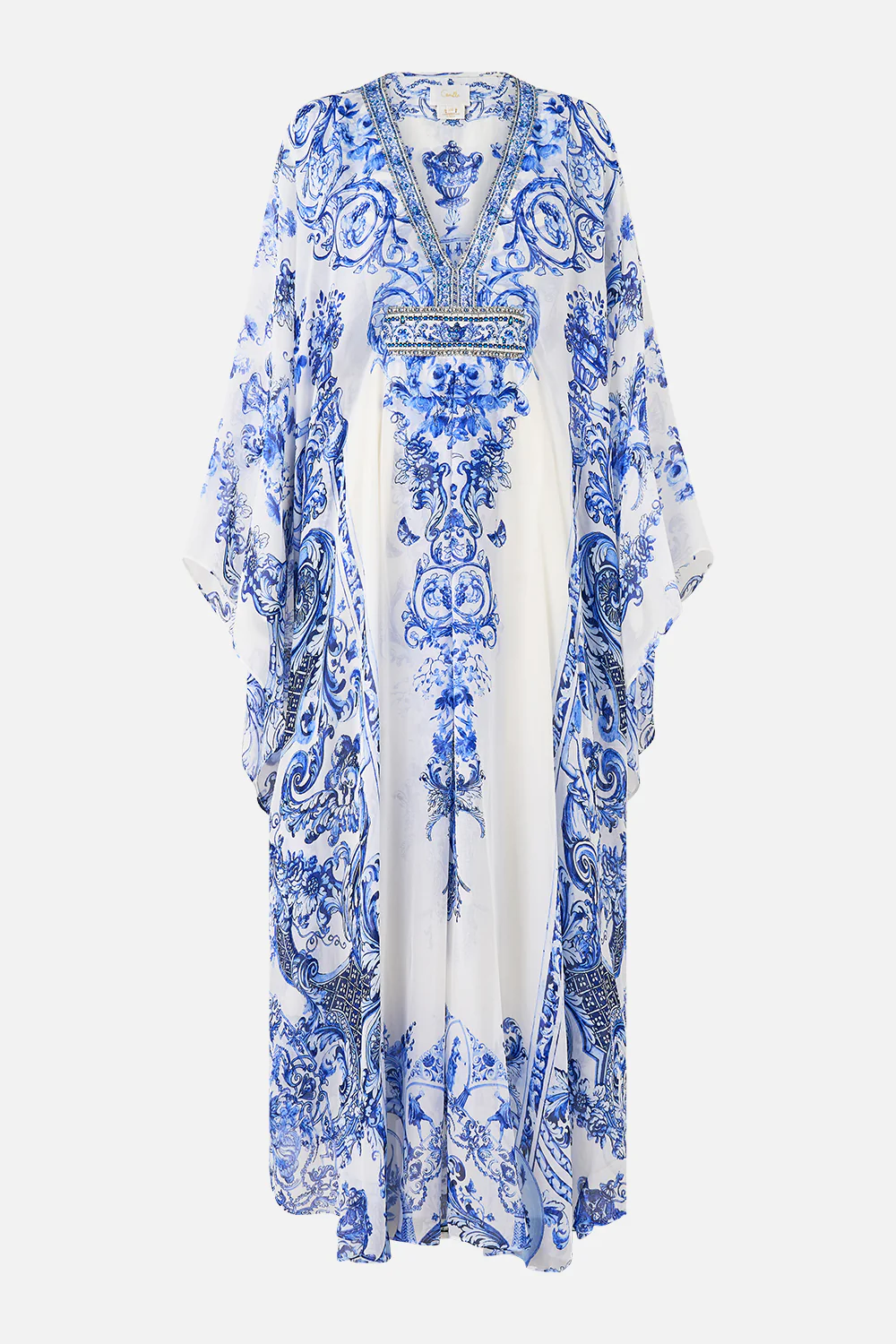 LONG KAFTAN WITH WAIST DETAIL CERAMIC PANORAMIC - Image 3