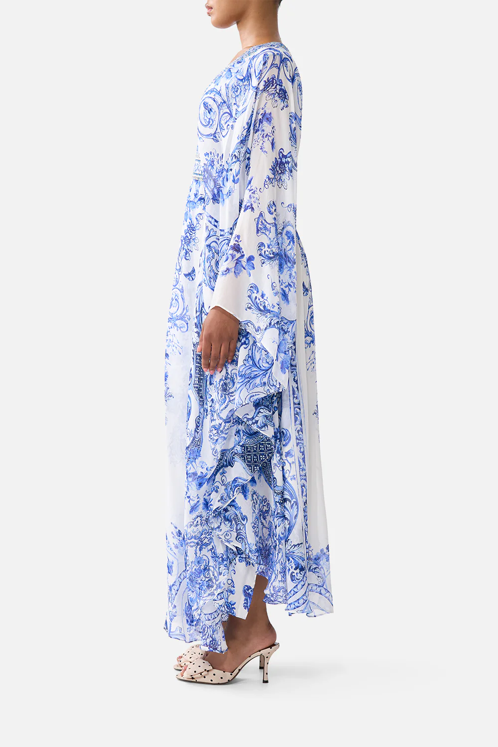 LONG KAFTAN WITH WAIST DETAIL CERAMIC PANORAMIC - Image 4