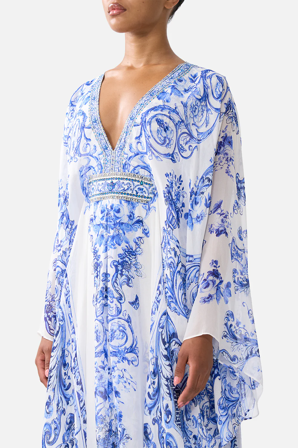LONG KAFTAN WITH WAIST DETAIL CERAMIC PANORAMIC - Image 5