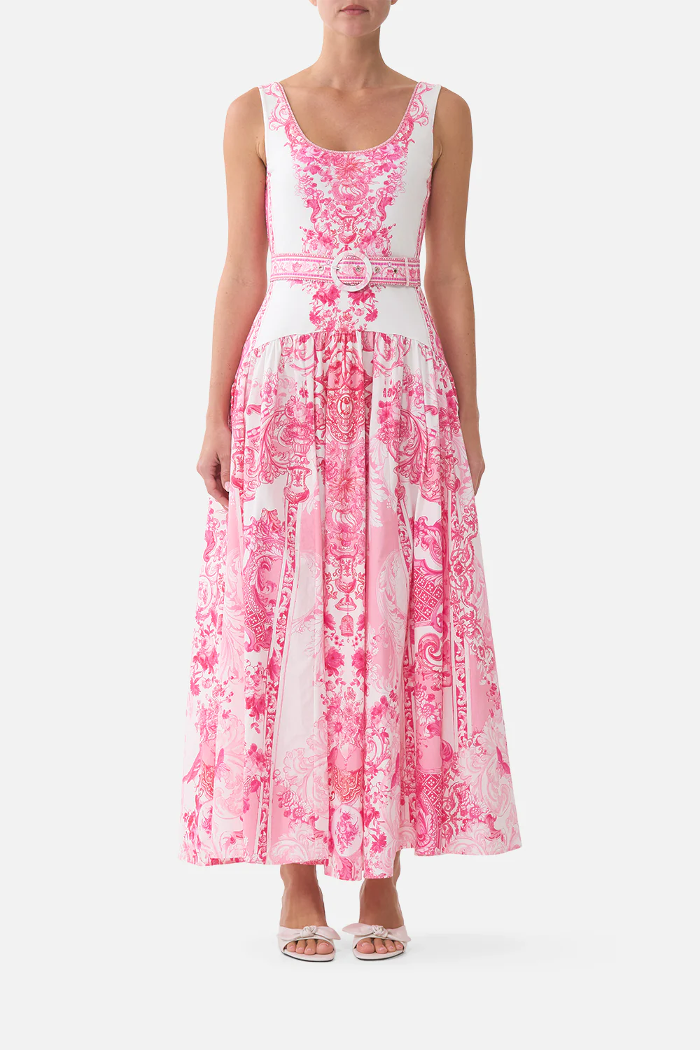 JERSEY TANK DRESS WITH CONTRAST SKIRT LIVIN LA VIDA ROSA
