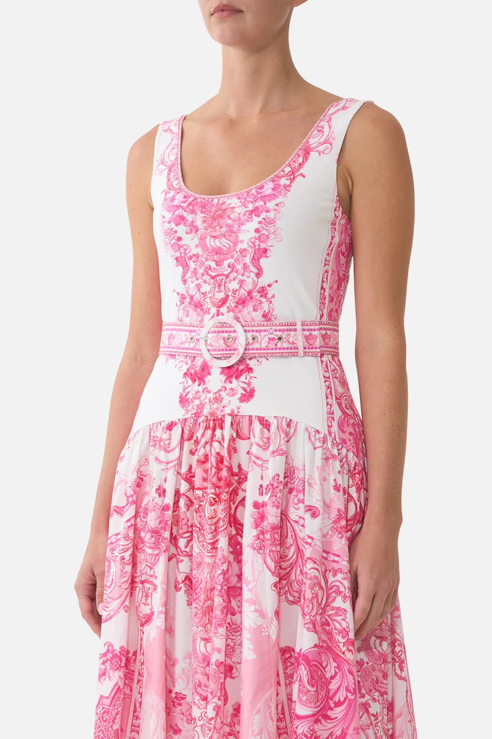 JERSEY TANK DRESS WITH CONTRAST SKIRT LIVIN LA VIDA ROSA - Image 5
