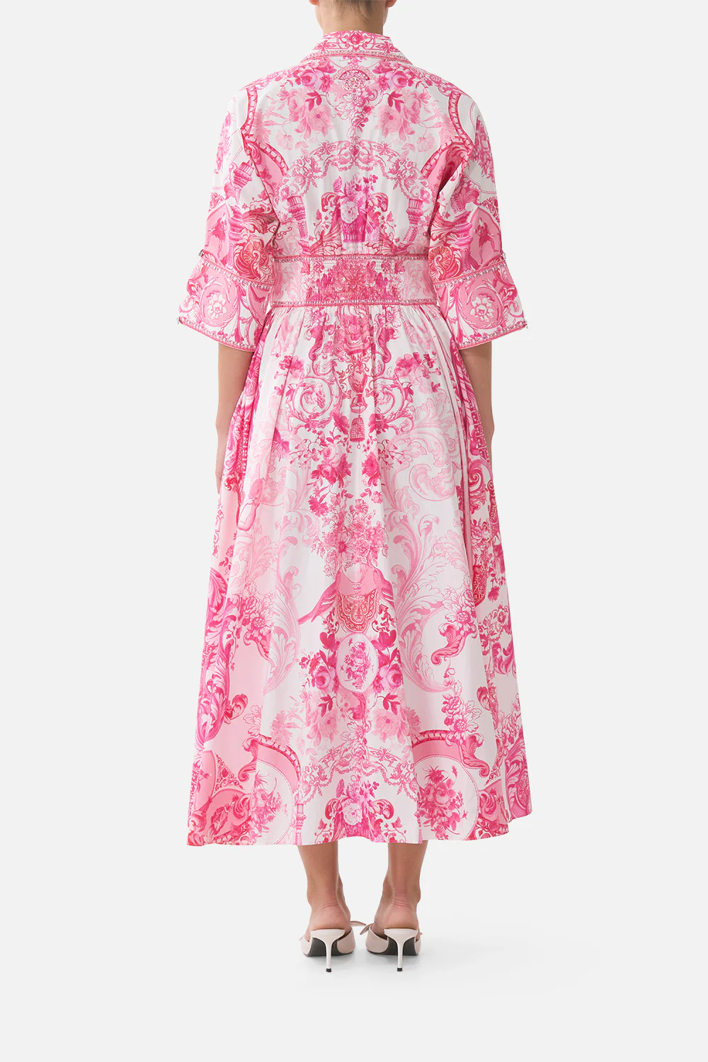 SHAPED WAISTBAND MIDI DRESS LIVIN LA VIDA ROSA - Image 2