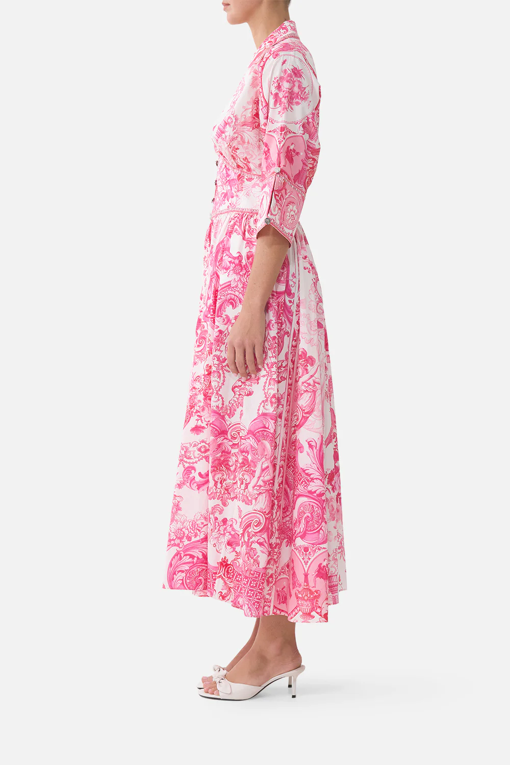 SHAPED WAISTBAND MIDI DRESS LIVIN LA VIDA ROSA - Image 4