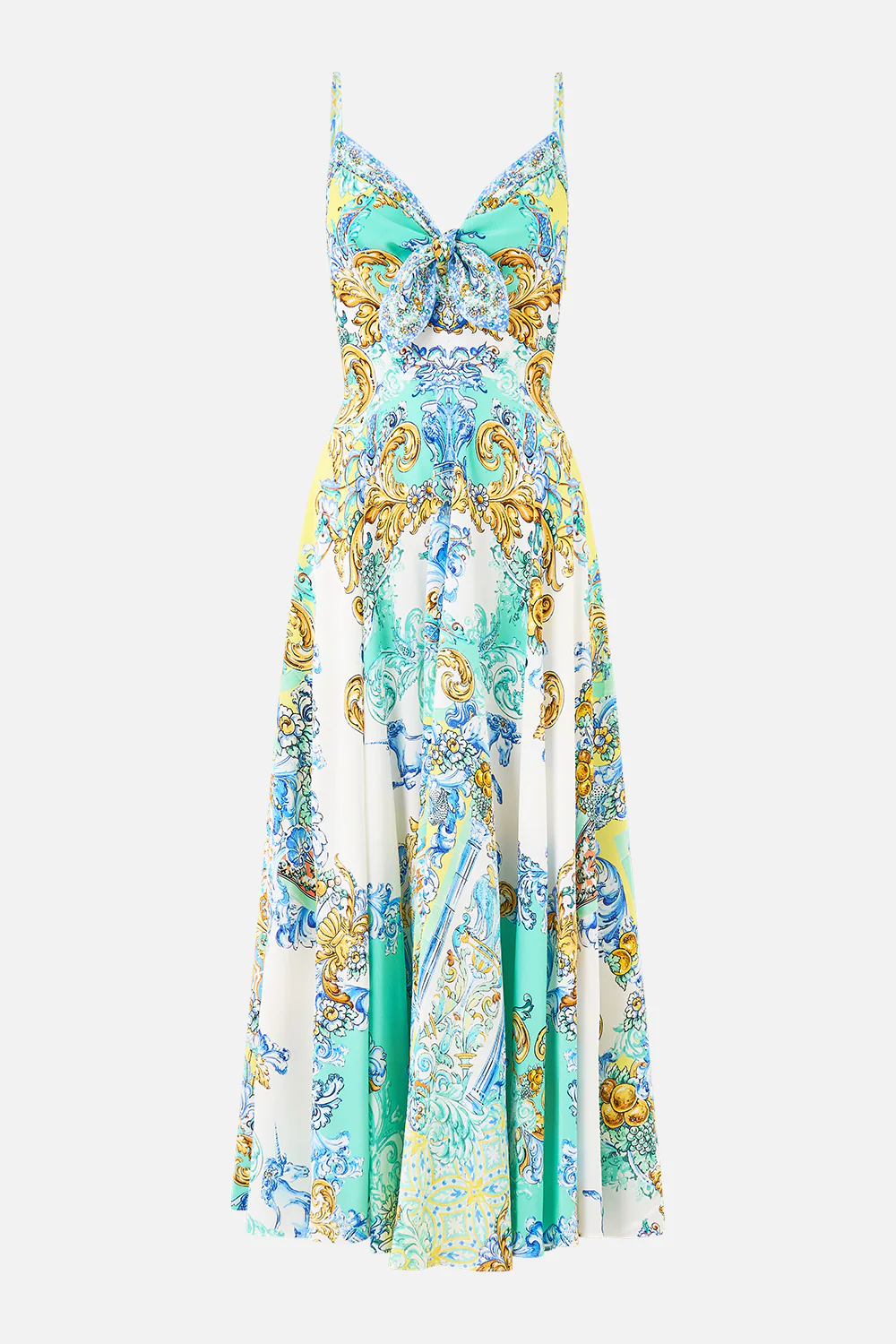 LONG DRESS WITH TIE FRONT DIAL UP THE TILES - Image 3