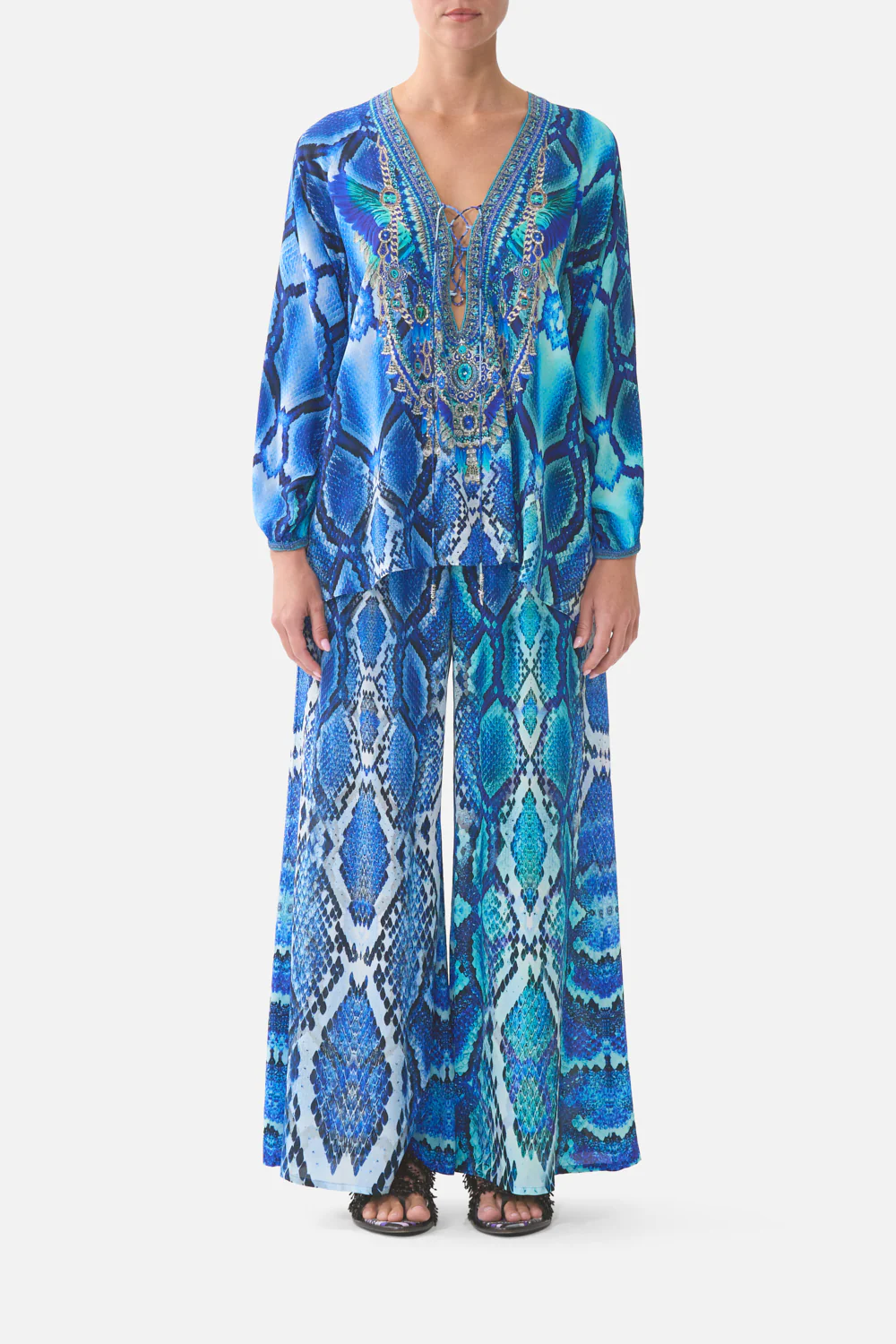 SHIRRED WAIST PANT THE SAPPHIRE SERPENT