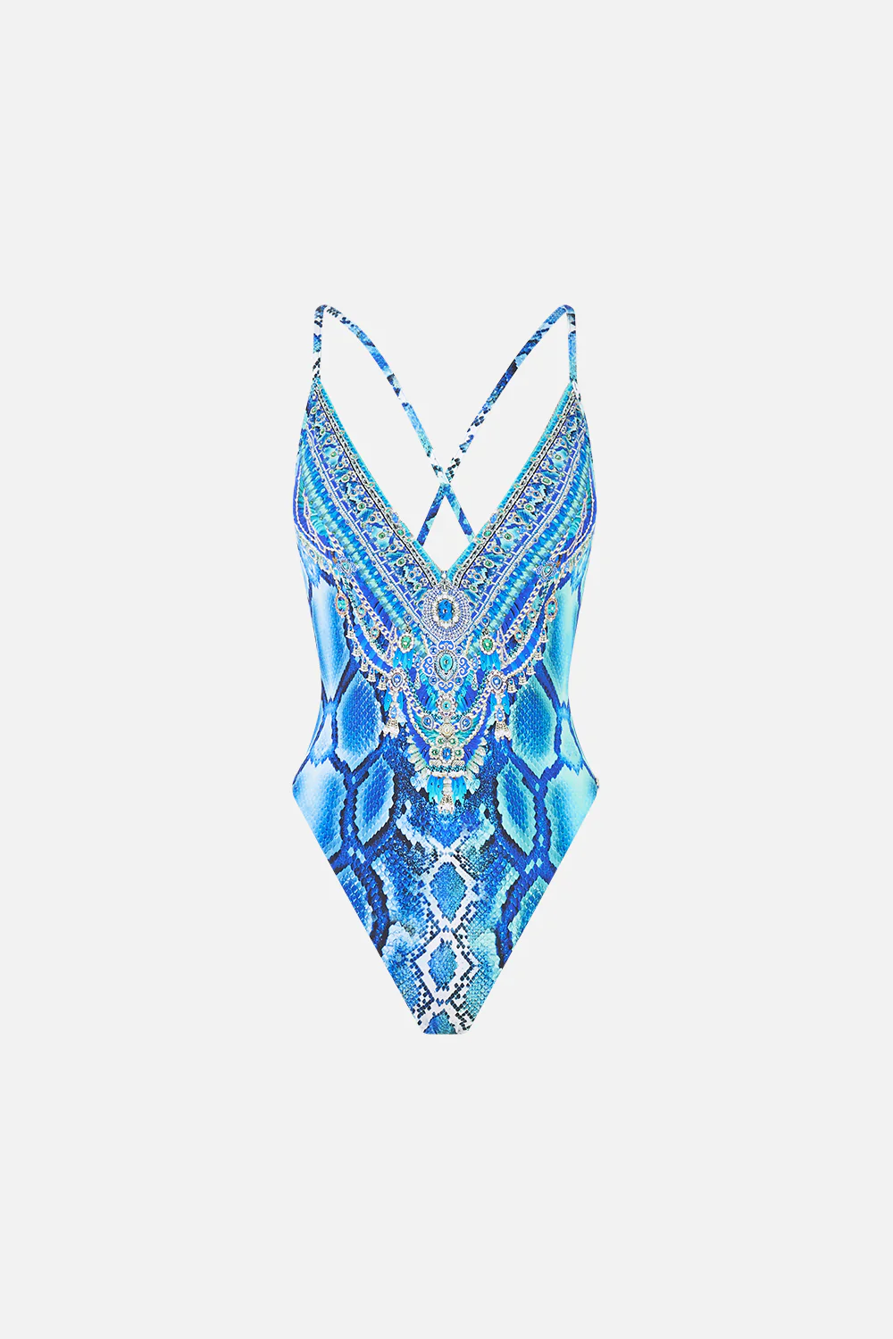 PADDED V NECK CROSS BACK ONE PIECE THE SAPPHIRE SERPENT - Image 3