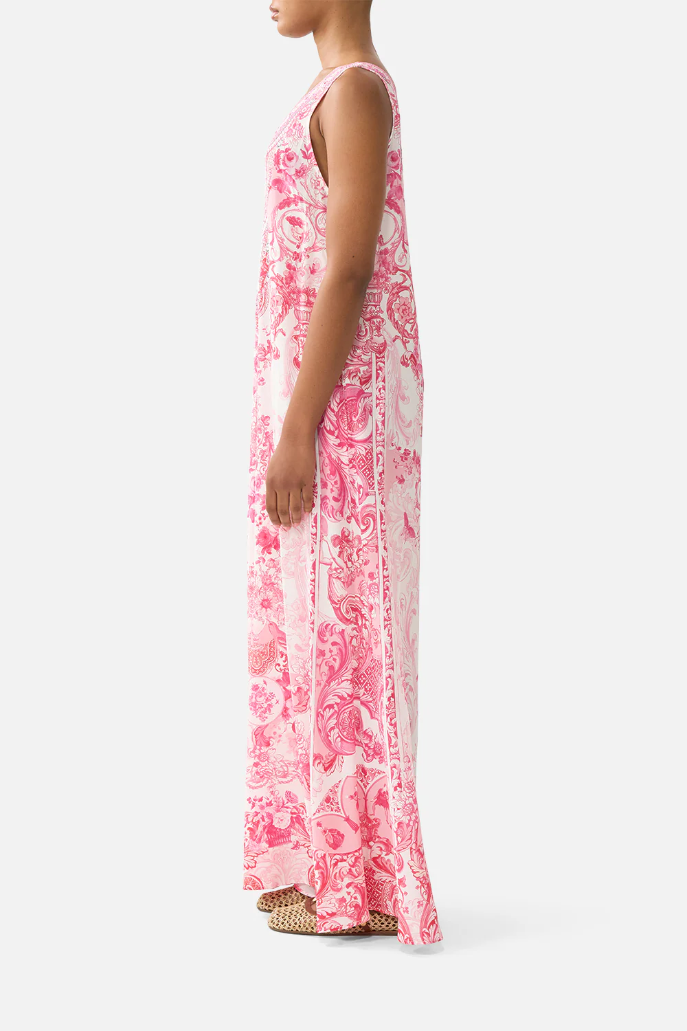 V NECK FLARED JUMPSUIT LIVIN LA VIDA ROSA - Image 4