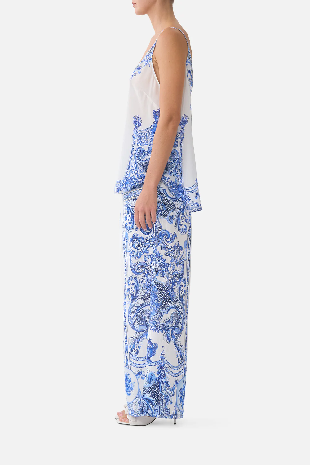 WIDE LEG TROUSER WITH FRONT POCKETS CERAMIC PANORAMIC - Image 3