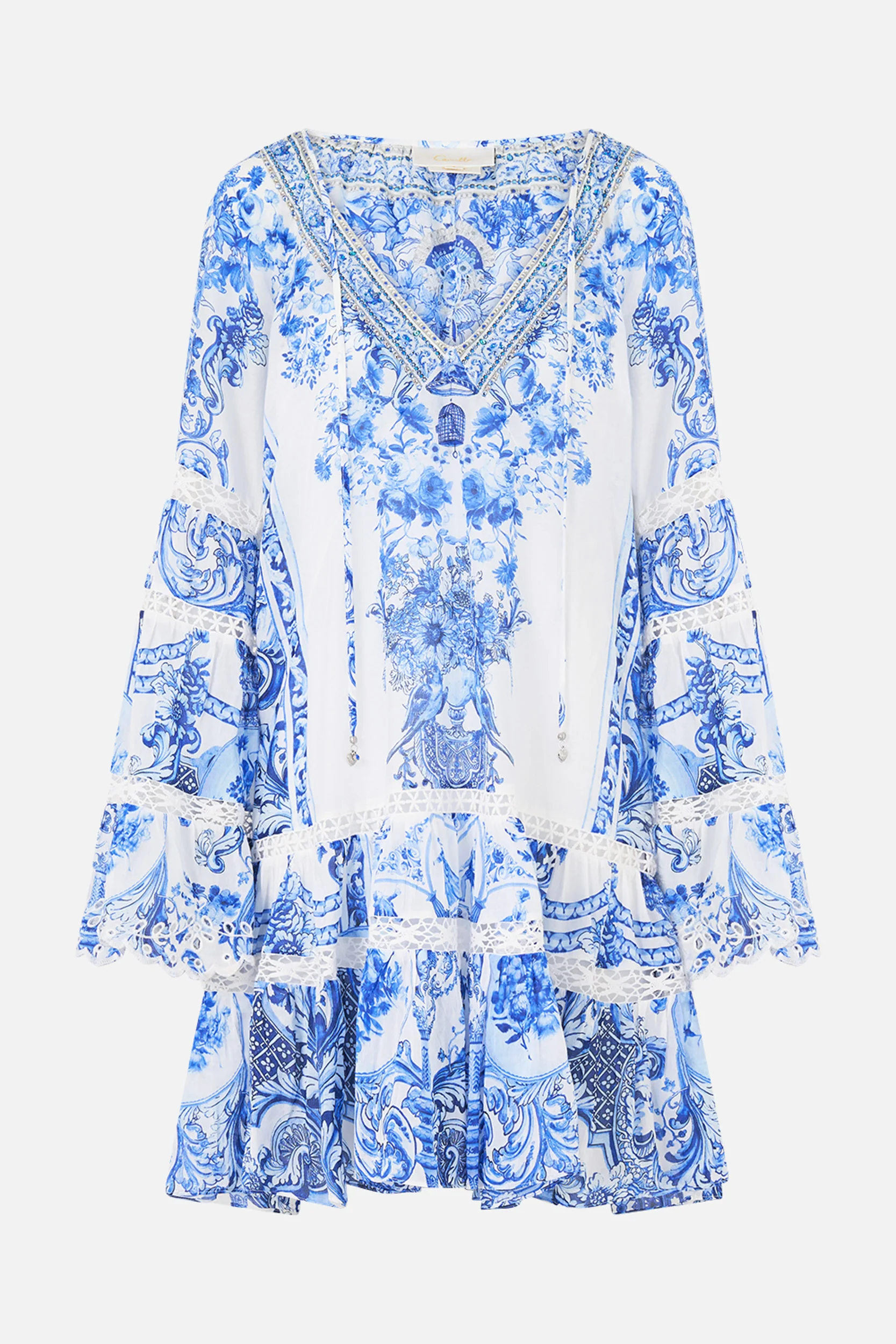A-LINE GATHERED PANEL DRESS CERAMIC PANORAMIC - Image 3