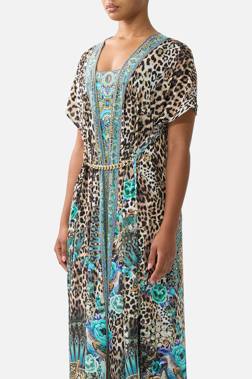 FRONT SPLIT BEACH MAXI DRESS WITH CHAIN FLAMENCO EUPHORIA - Image 5