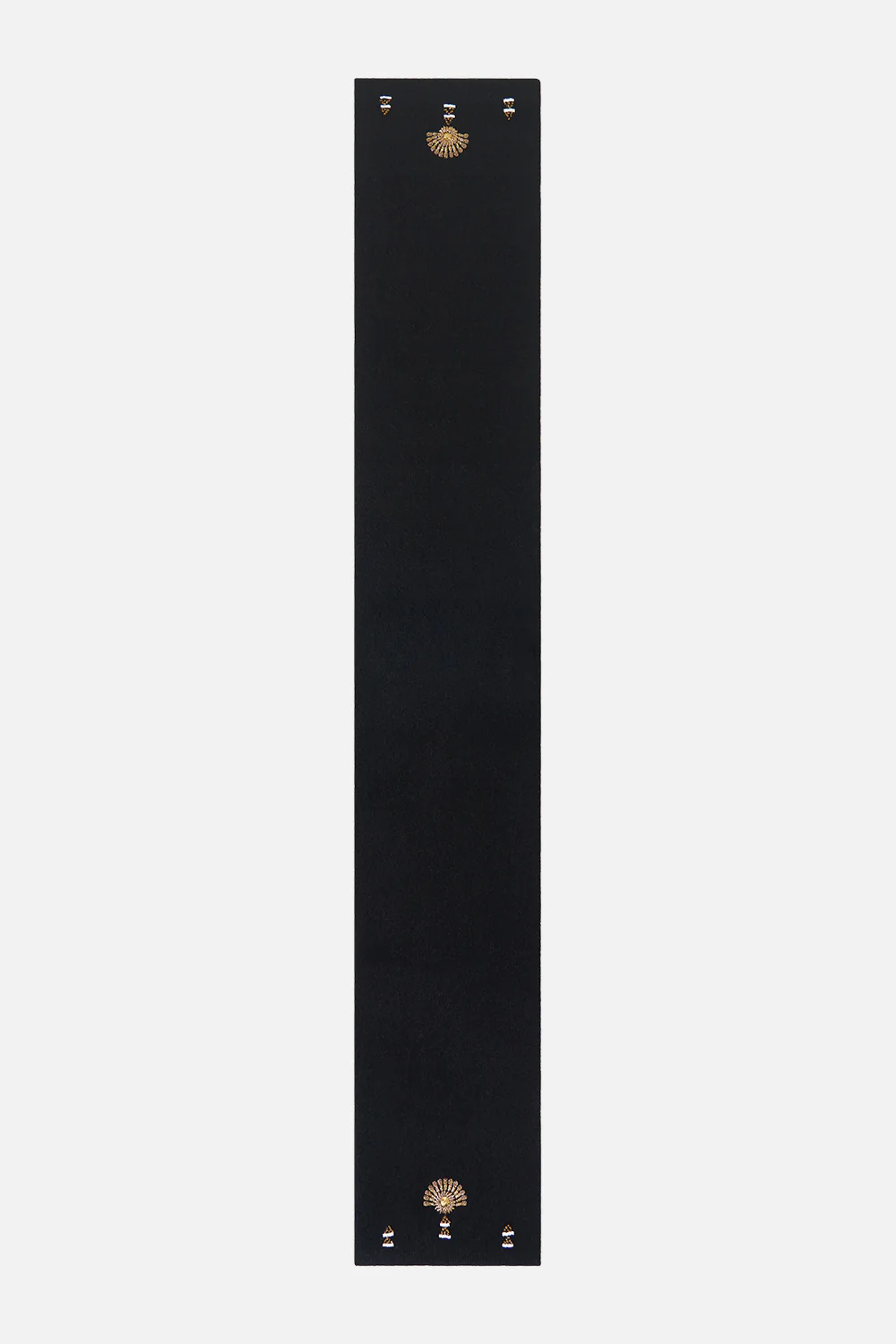 EMBELLISHED SCARF SOLID BLACK - Image 2