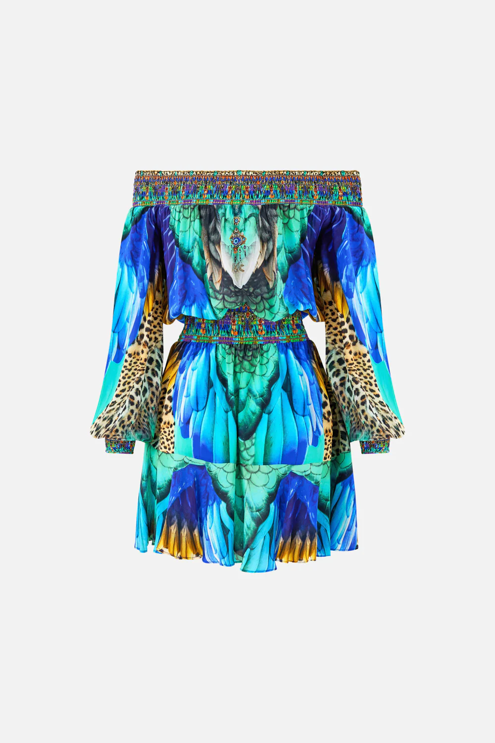OFF SHOULDER SHORT DRESS JUNGLE FLIGHT - Image 6