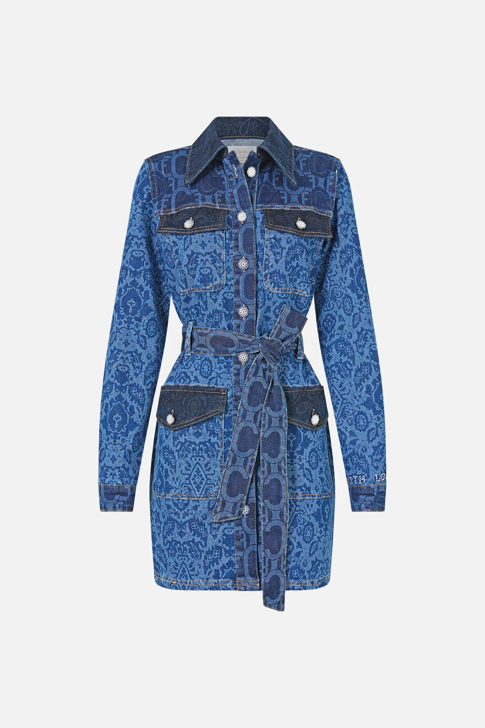 JENNA BELTED MINI DRESS DENIM - Image 3
