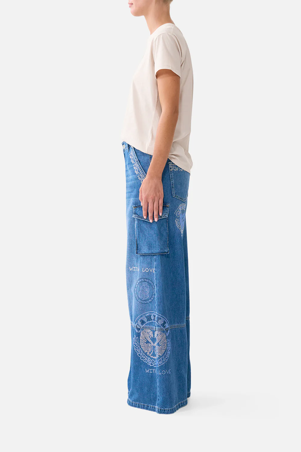 WIDE LEG CARGO JEAN DENIM - Image 4