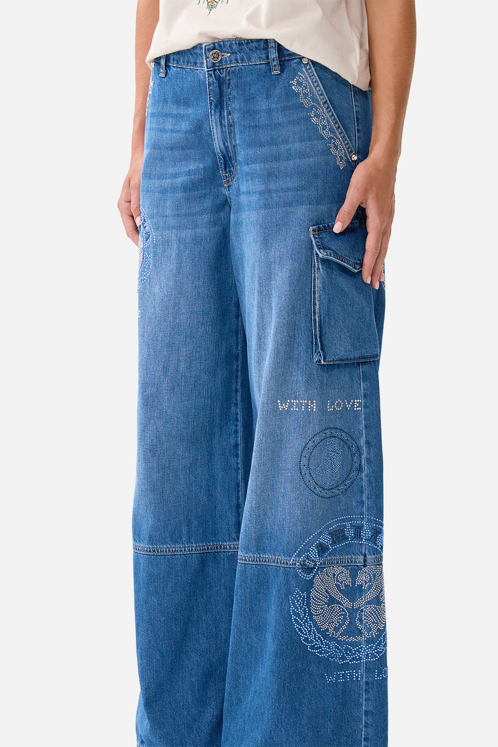 WIDE LEG CARGO JEAN DENIM - Image 5
