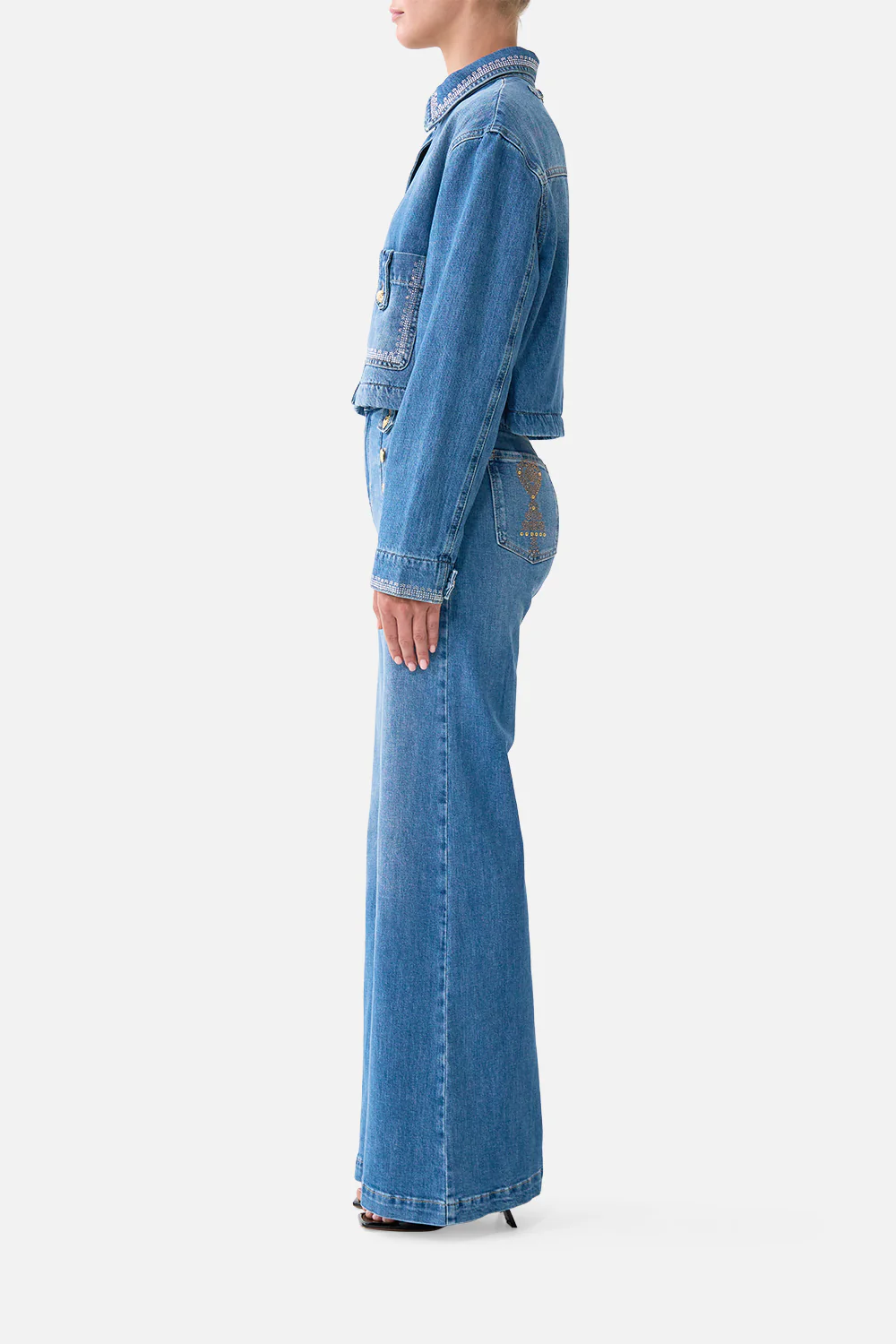 AMANDA TAURUS RISING HARDWARE FLARE JEAN DENIM - Image 4