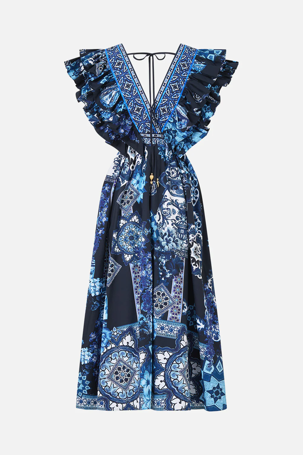 DOUBLE FRILL SLEEVE MIDI DRESS A TILED WONDERLAND - Image 6