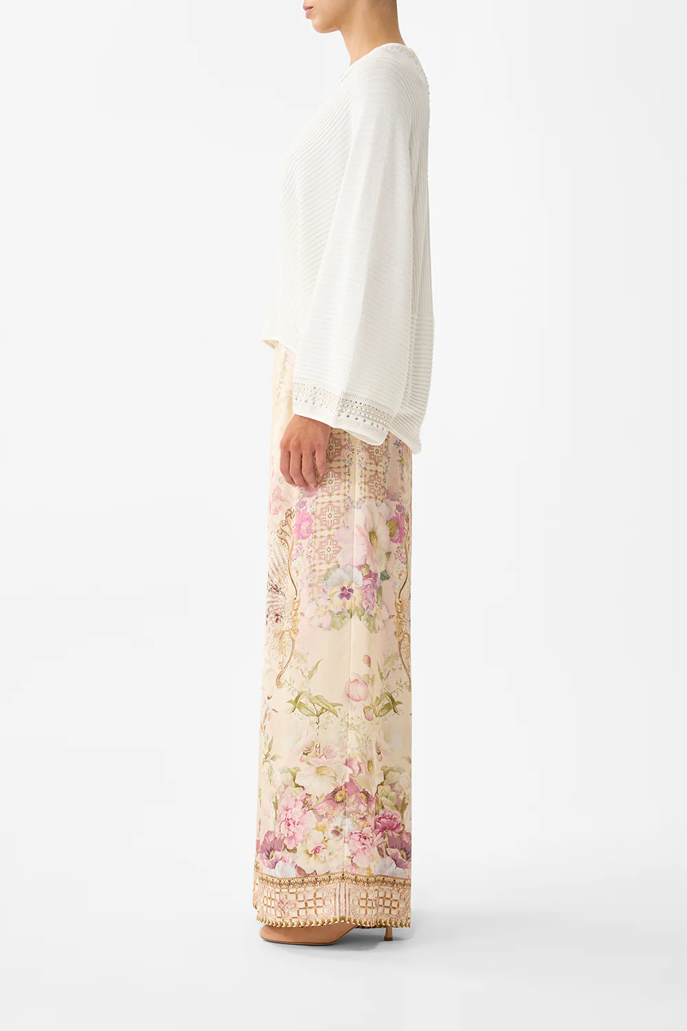 RELAXED V NECK KNIT TOP THE HUM OF THE ALHAMBRA - Image 4