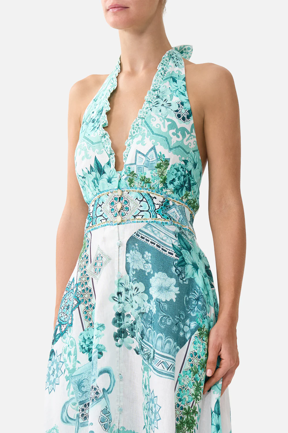 RUFFLE NECK HALTER DRESS BALEARIC BEBÉ - Image 5