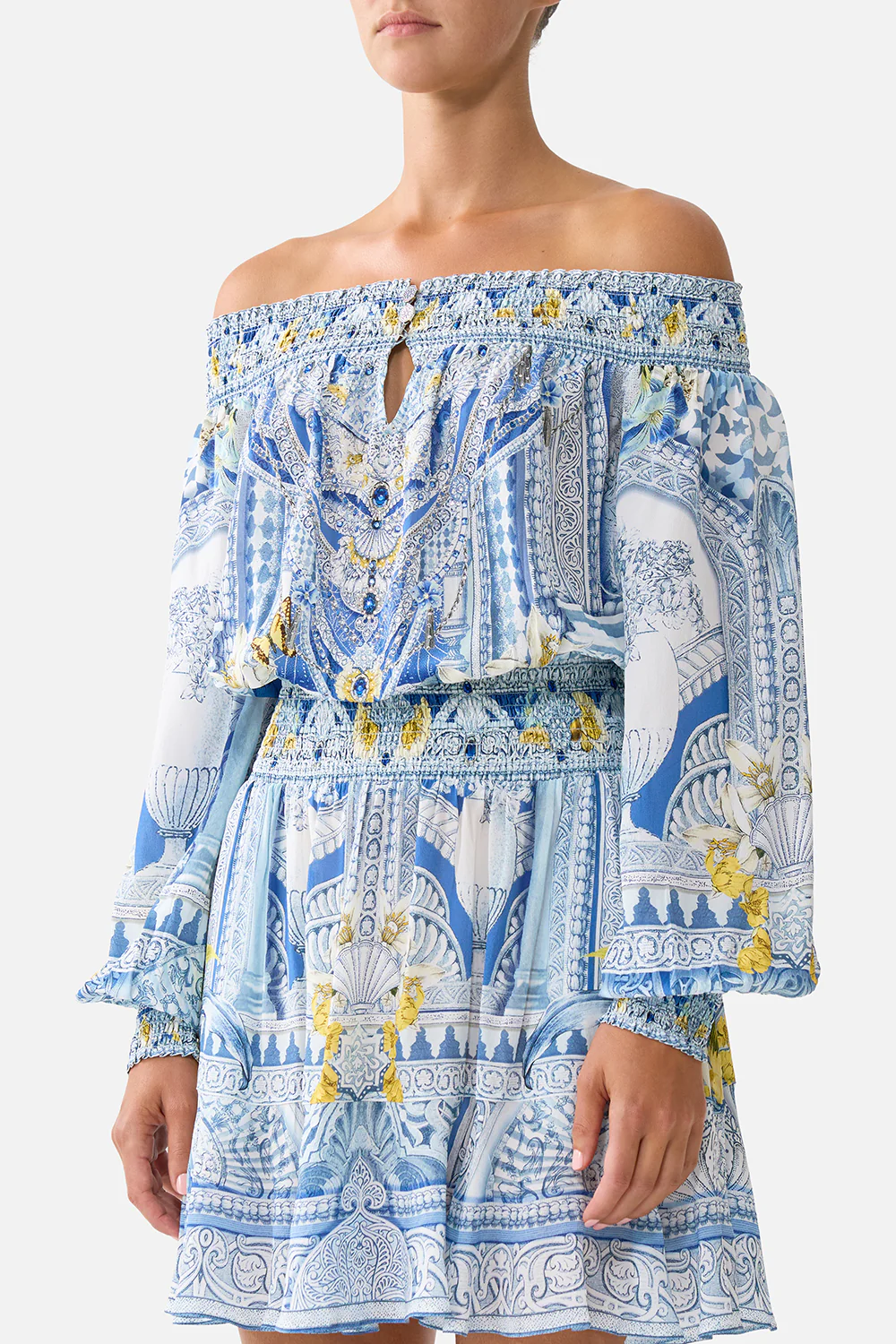 OFF SHOULDER SHORT DRESS DE NADA GRANADA - Image 5