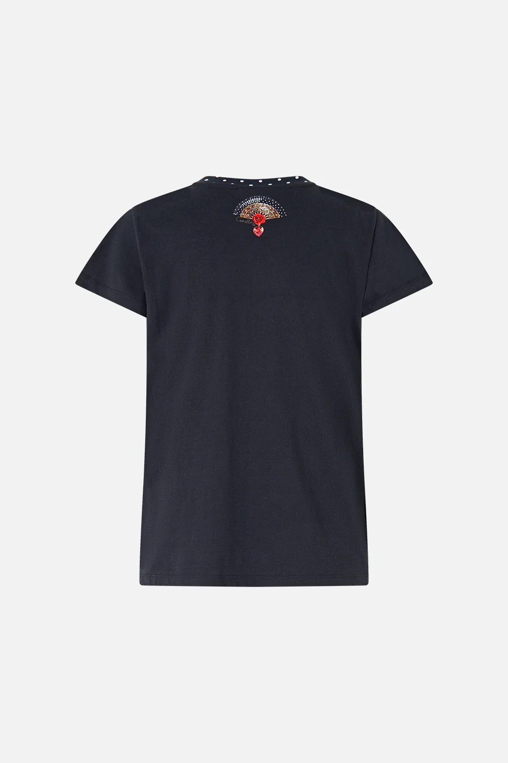 SLIM FIT ROUND NECK T-SHIRT - BLACK DAUGHTERS OF DUENDE - Image 6