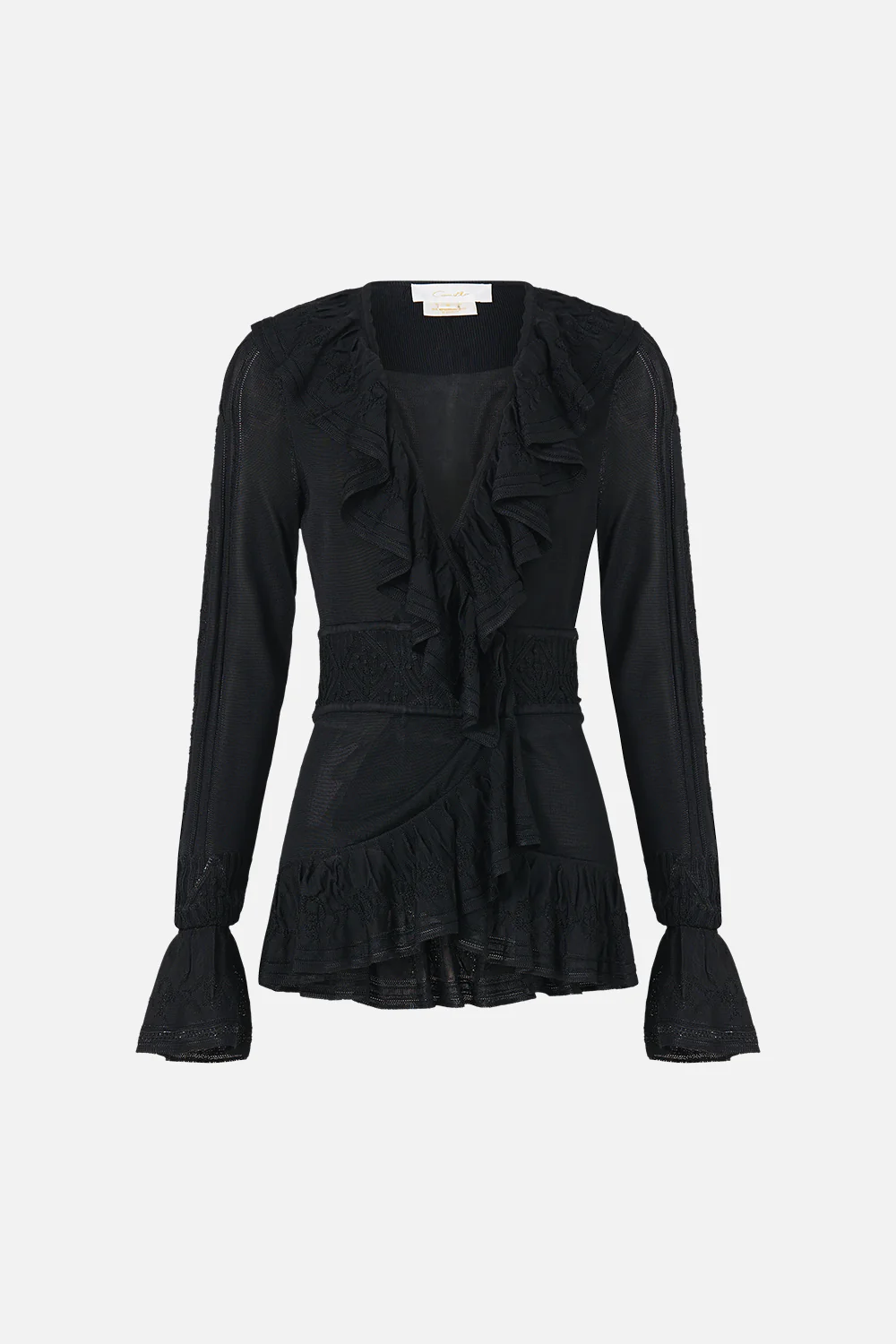 FRILL V NECK KNIT TOP FLAMENCO FOLKLORE - Image 3