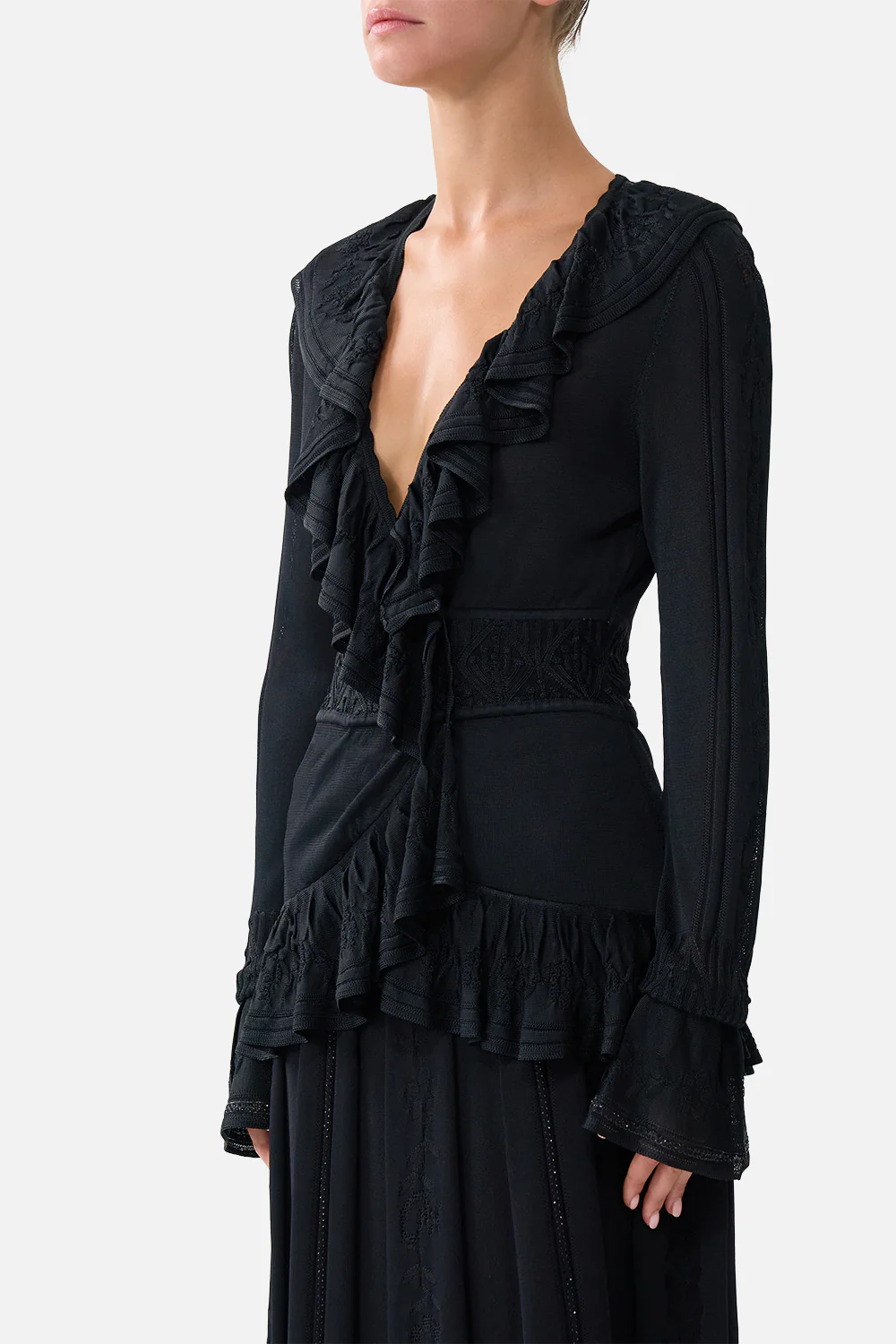 FRILL V NECK KNIT TOP FLAMENCO FOLKLORE - Image 5