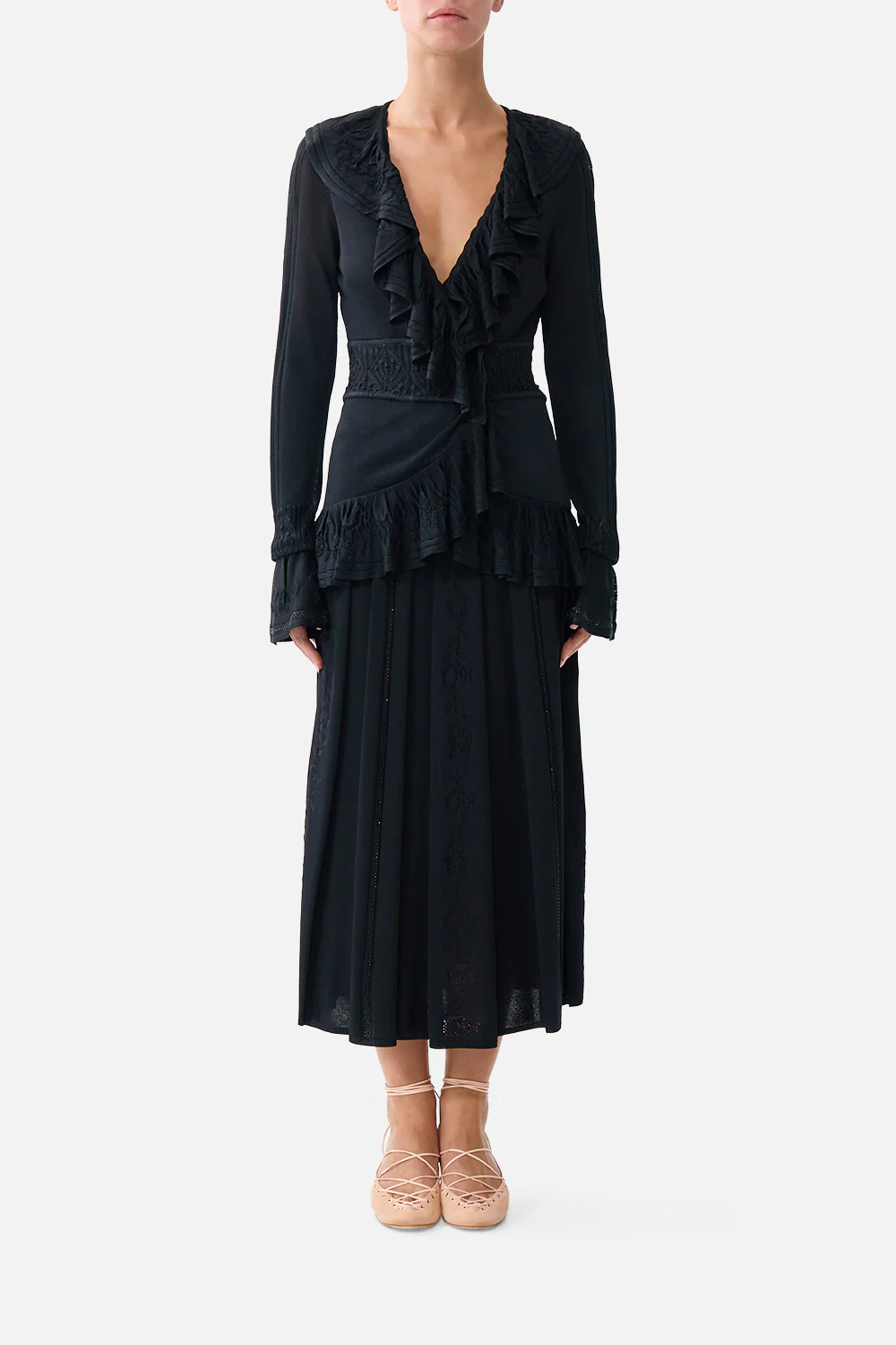 PLEATED KNIT SKIRT FLAMENCO FOLKLORE