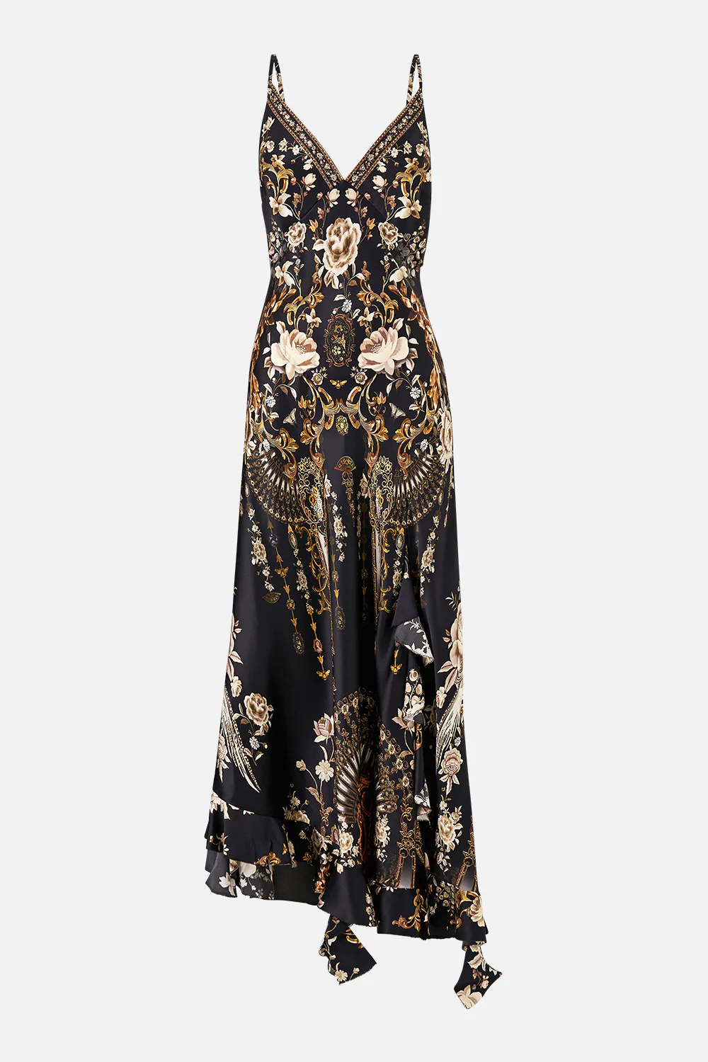 BIAS SLIP DRESS WITH FRILL HEM FLAMENCO FOLKLORE - Image 3