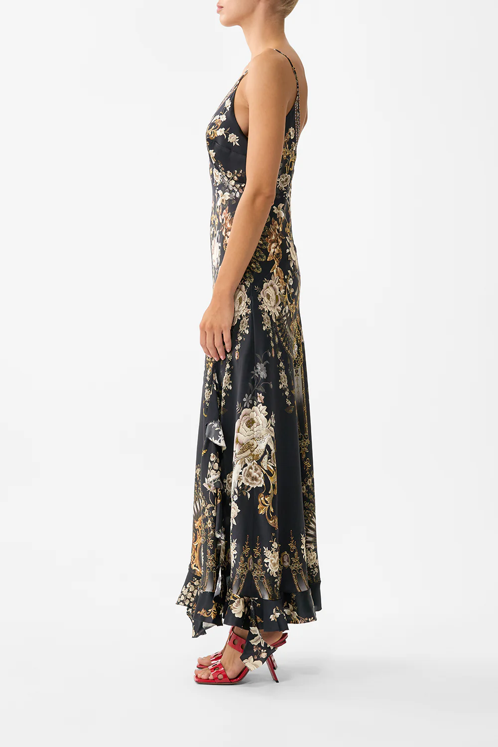 BIAS SLIP DRESS WITH FRILL HEM FLAMENCO FOLKLORE - Image 4