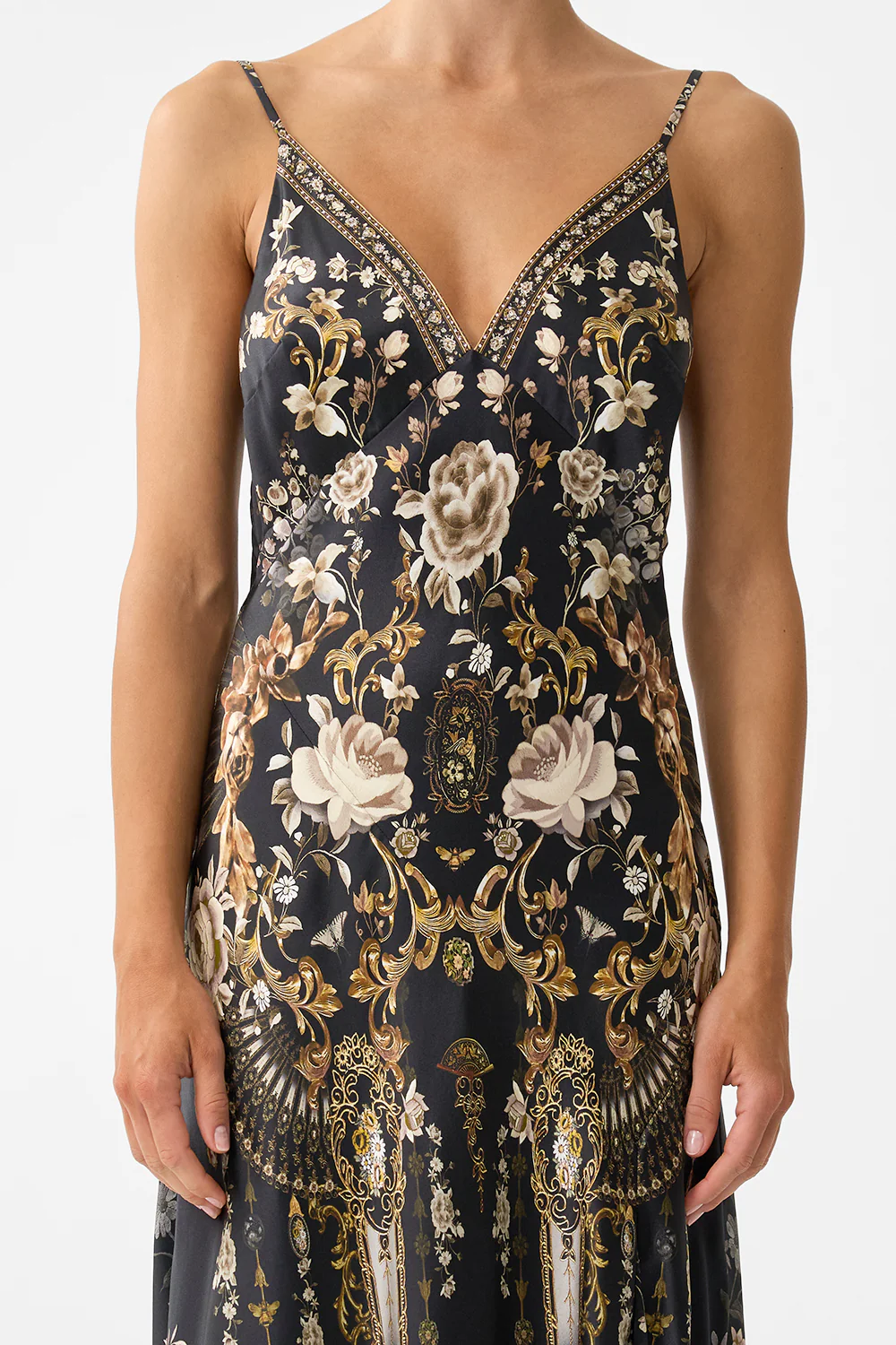 BIAS SLIP DRESS WITH FRILL HEM FLAMENCO FOLKLORE - Image 6