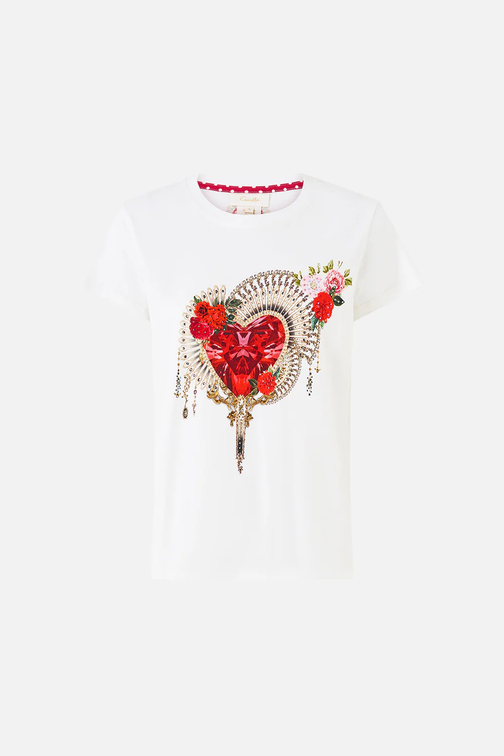 SLIM FIT ROUND NECK T-SHIRT - WHITE OLÉ OLÉ - Image 3