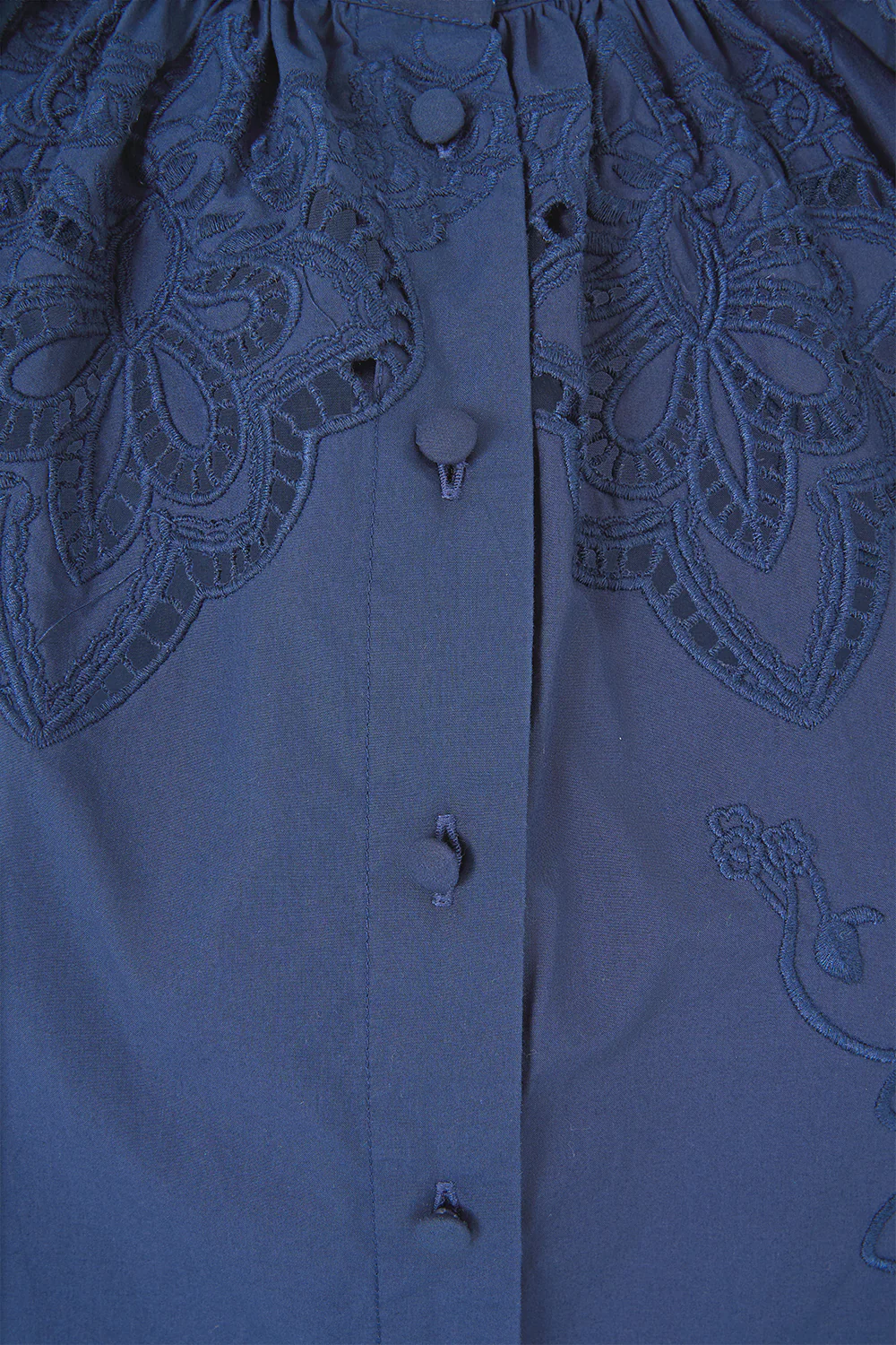 RELAXED BLOUSE WITH FRILL SLEEVE DETAIL - NAVY A TILED WONDERLAND - Image 3
