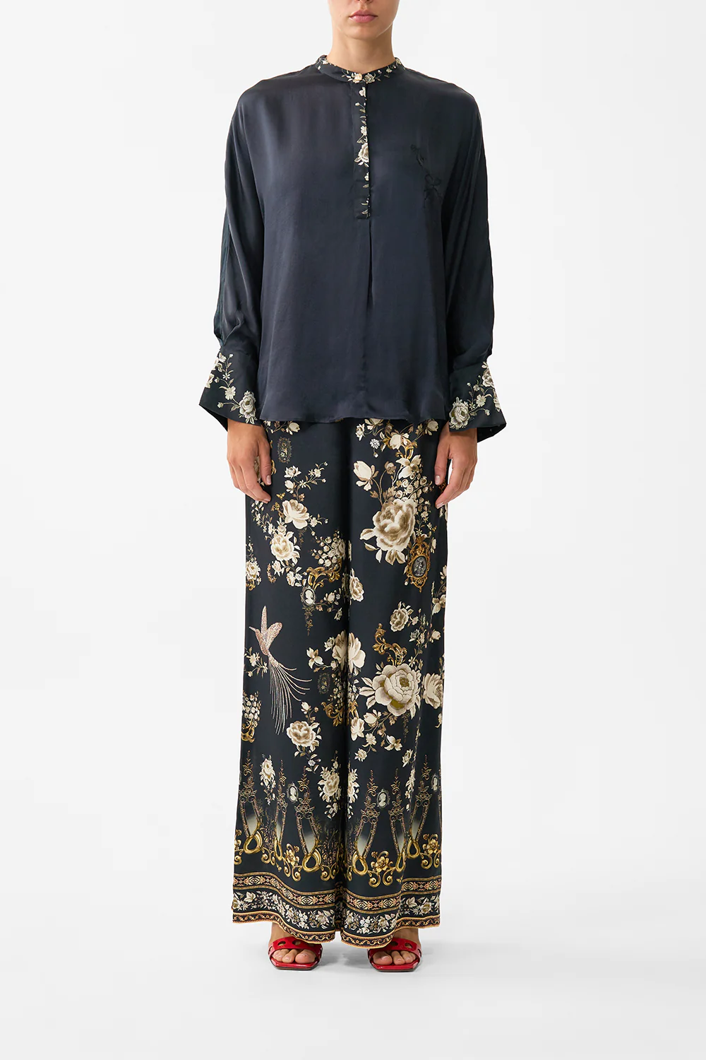 RELAXED PLACKET DETAIL SHIRT FLAMENCO FOLKLORE