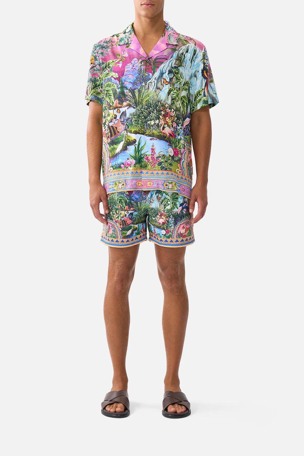 SHORT SLEEVE CAMP COLLARED SHIRT TURKISH DELIGHT