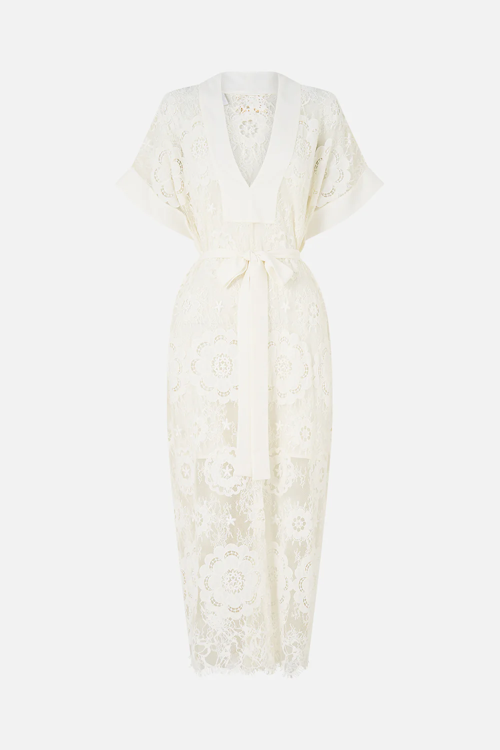 V NECK KAFTAN WITH TIE WAIST CREAM LACE I LEFT MY HEART IN GRANADA - Image 3