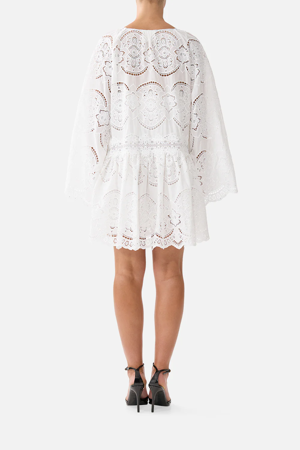 V NECK RELAXED SHORT DRESS WITH DROPPED WAIST A TILED WONDERLAND - Image 2