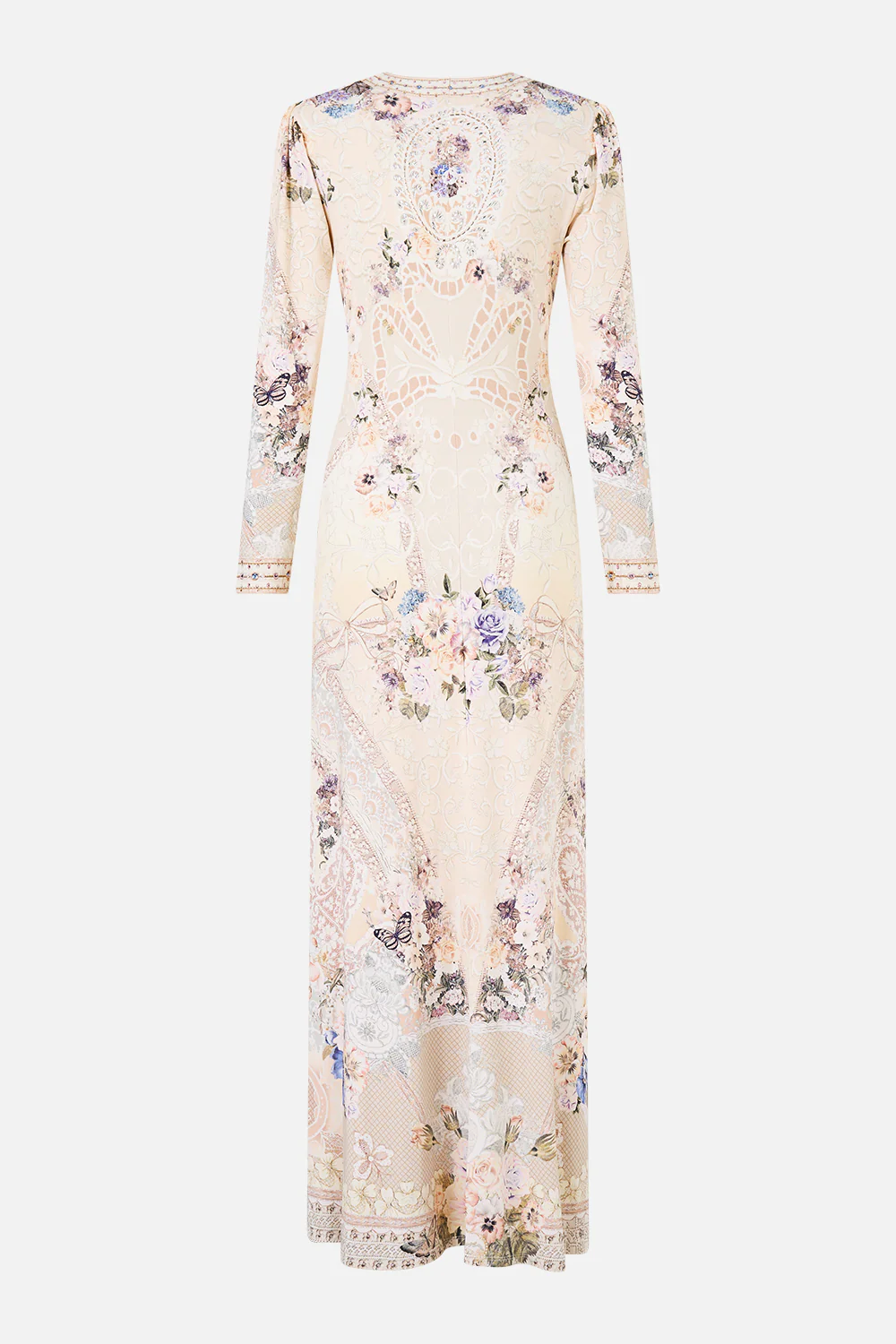 GATHERED JERSEY LONG DRESS LACED WITH LOVE - Image 6