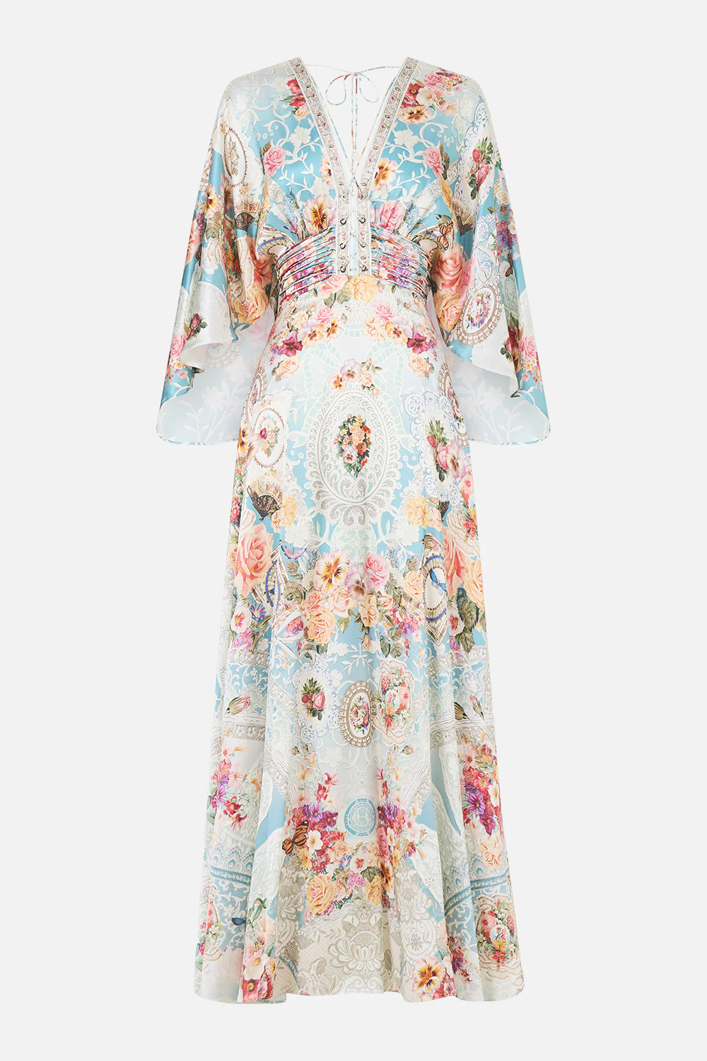 V NECK LACE UP DETAIL LONG DRESS A TASTE FOR LACE - Image 3