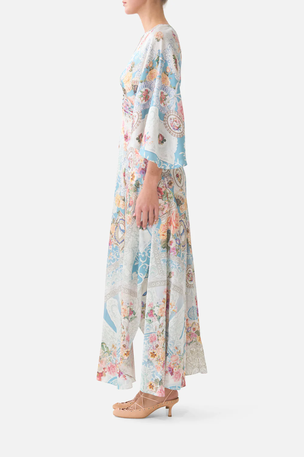 V NECK LACE UP DETAIL LONG DRESS A TASTE FOR LACE - Image 4