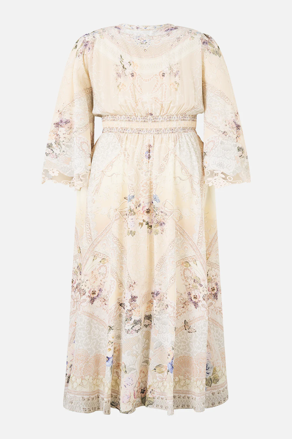 KIMONO SLEEVE DRESS WITH SHIRRING DETAIL LACED WITH LOVE - Image 10